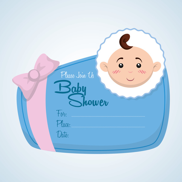 Babydusche Design. Einladungsdesign. Vereinzelte Illustration - Vektor, Bild