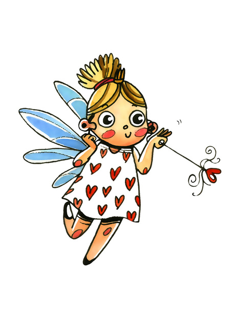 Aquarel fairy illustratie - Foto, afbeelding