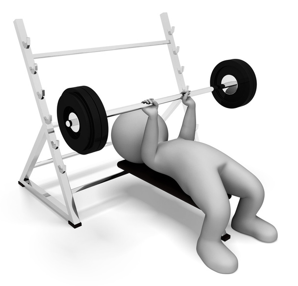 Άρση βαρών αντιπροσωπεύει τη σωματική άσκηση και Bodybuilding 3d  - Φωτογραφία, εικόνα