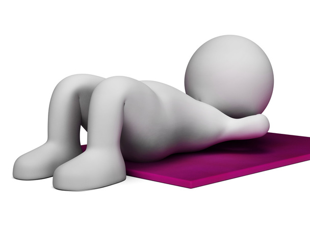 Sit Ups představuje Get Fit a bolestí břicha 3d vykreslování - Fotografie, Obrázek