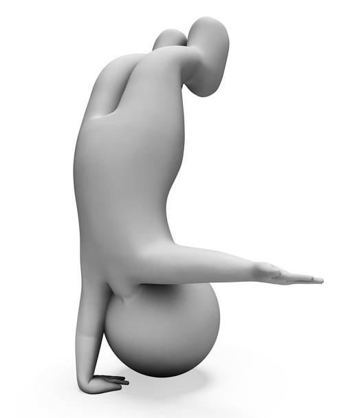 Personaje del gimnasio representa conseguir ajuste y atlético 3d renderizado
 - Foto, imagen