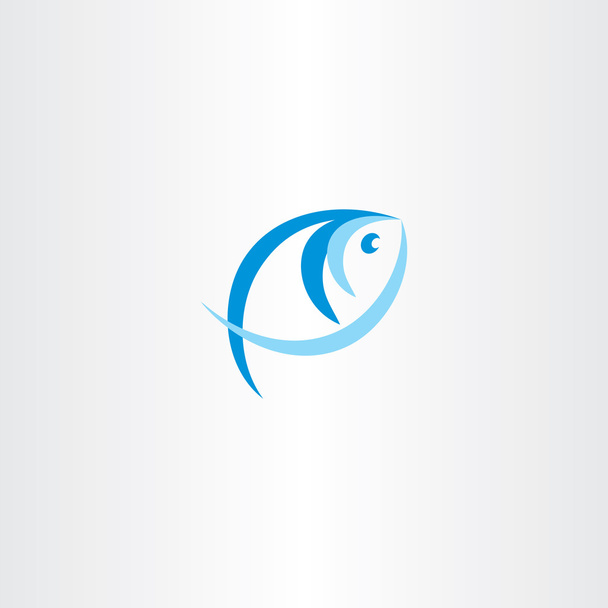 fish logo stylized icon blue design vector element - Vector, Image