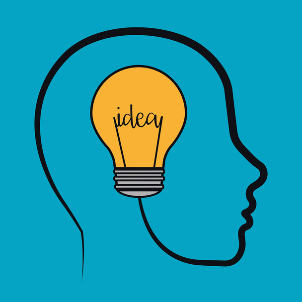 Idea design. Light bulb icon. Flat illustration , vector - Vector, Image