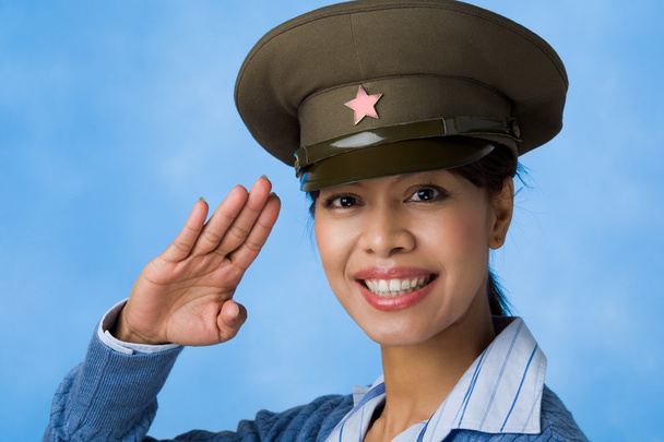 Woman in service cap - Photo, Image