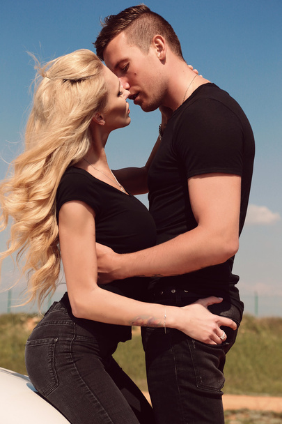 impassioned couple kissing  - Valokuva, kuva