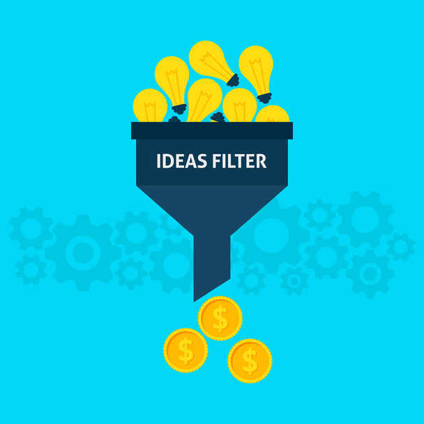 Ideas Filter Flat Concept - Vector, Image