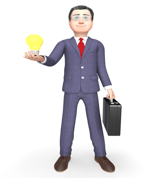 Idea Character Represents Power Source And Business 3d Rendering - Photo, Image
