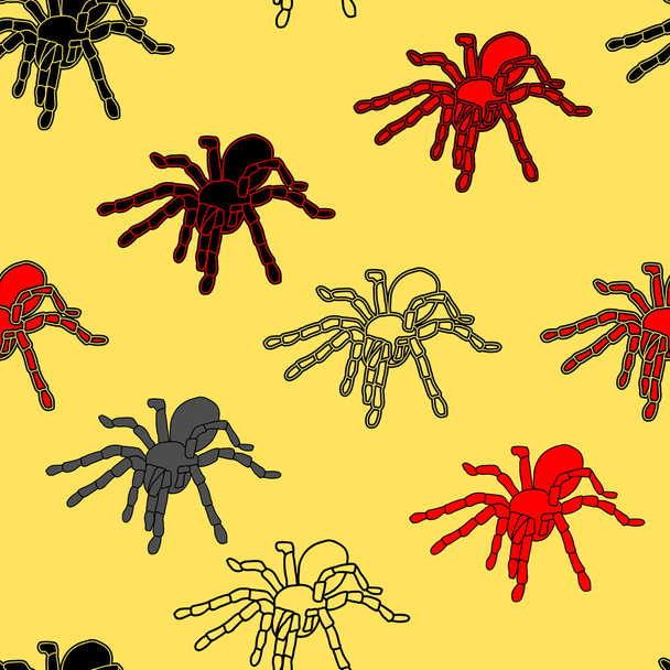 Halloween varrat nélküli mintát fekete pókok - Fotó, kép