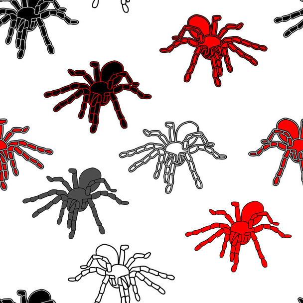Halloween seamless pattern with black spiders - 写真・画像