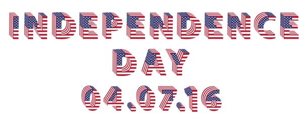 Independence Day letters from USA Flag - Vector, Image