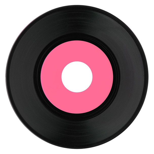 Disque vinyle avec étiquette rose
 - Photo, image