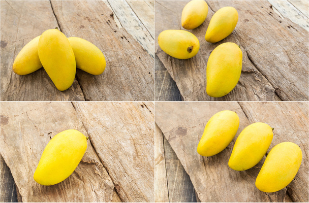 Zralé mango na dřevěnou podlahu - Fotografie, Obrázek