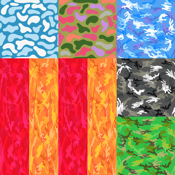 Camouflage senza soluzione di continuità macchie modello di sfondo impostato
 - Vettoriali, immagini