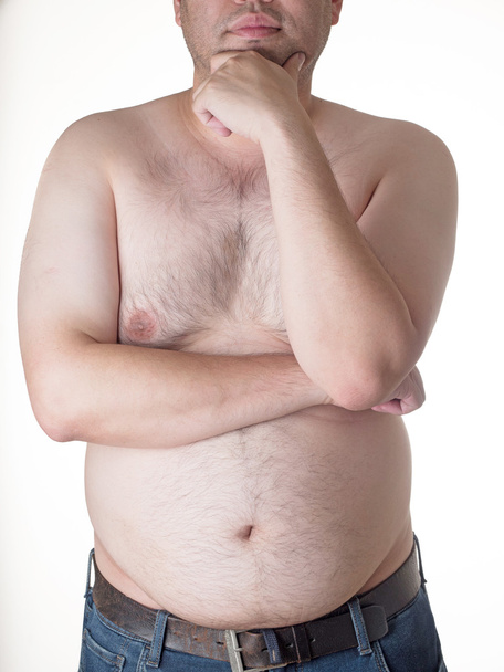 Fat man with a big belly - Foto, Imagem
