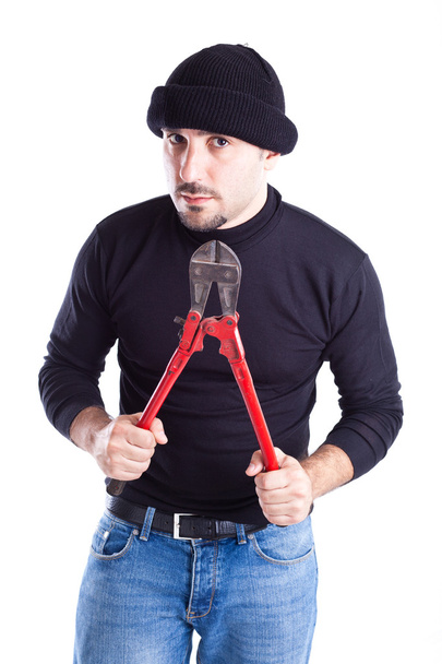 Burglar with wire cutters 6 - Foto, Bild