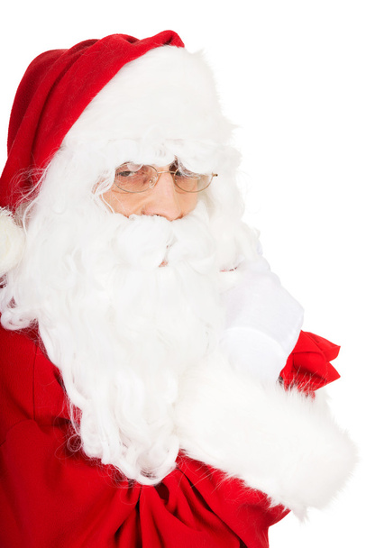Photo of happy Santa Claus in eyeglasses - Фото, изображение