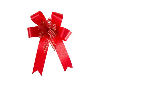 beautiful red ribbon bow - Foto, Imagen