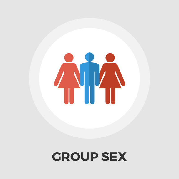 Grupa seks płaskie ikona - Wektor, obraz
