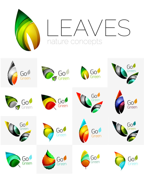 Leaf logo set - Vector, Image