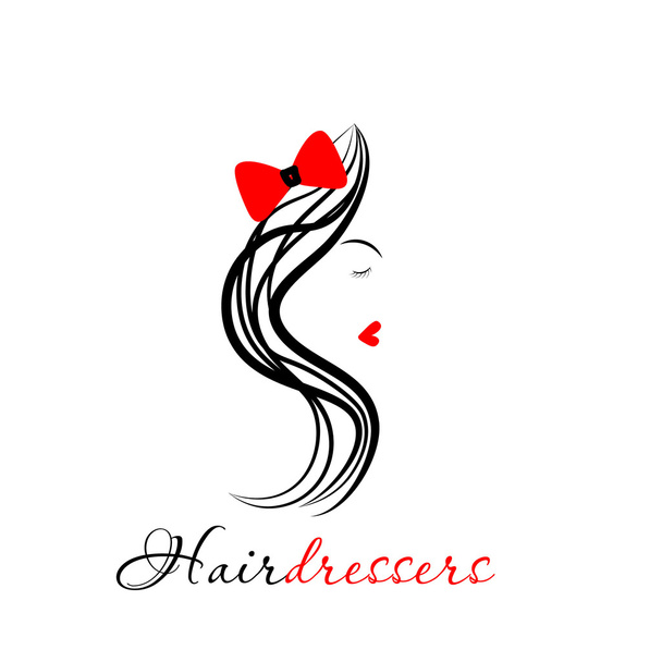 Logo kadeřnictví s holkou - Vektor, obrázek