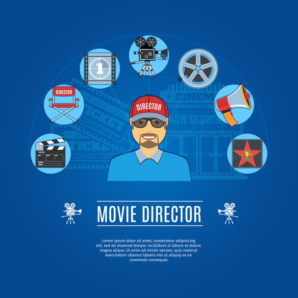 Movie Director Concept - Vector, Image