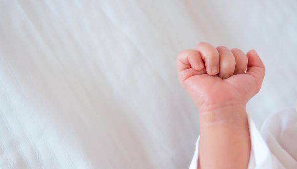 Baby's hand on white - Φωτογραφία, εικόνα