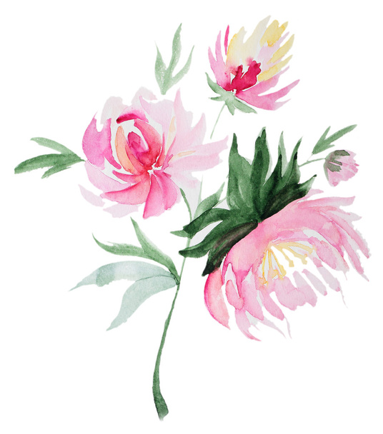Abstract watercolor flowers - Zdjęcie, obraz