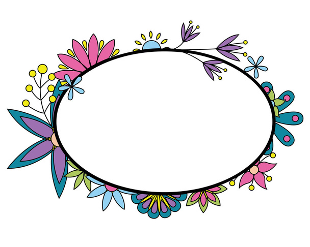 Banner with flowers colorful - Вектор,изображение