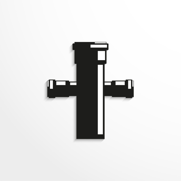 Sanitary elements. Connector for sewer pipes. Vector illustration. - Vettoriali, immagini