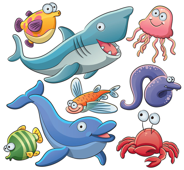 Коллекции морских животных
 - Вектор,изображение