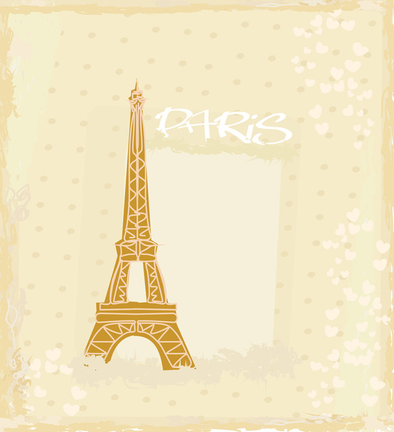 tarjeta retro Eiffel vintage - Vector, imagen