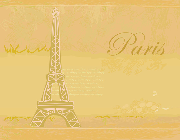 Vintage retro Eiffel card - Vektor, obrázek