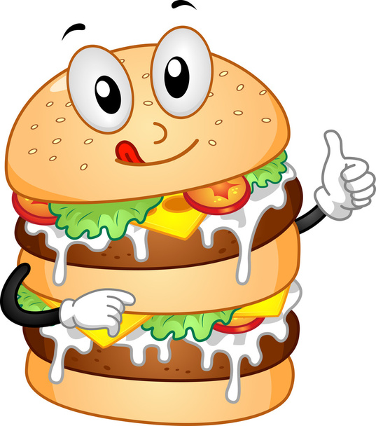 mascota de la hamburguesa - Foto, Imagen