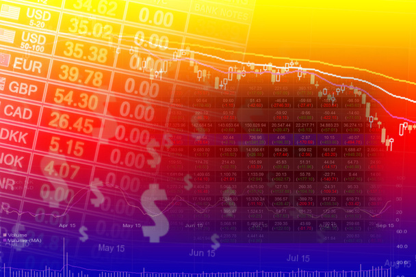 Analýza akcií se směnným kurzem, finanční koncept - Fotografie, Obrázek