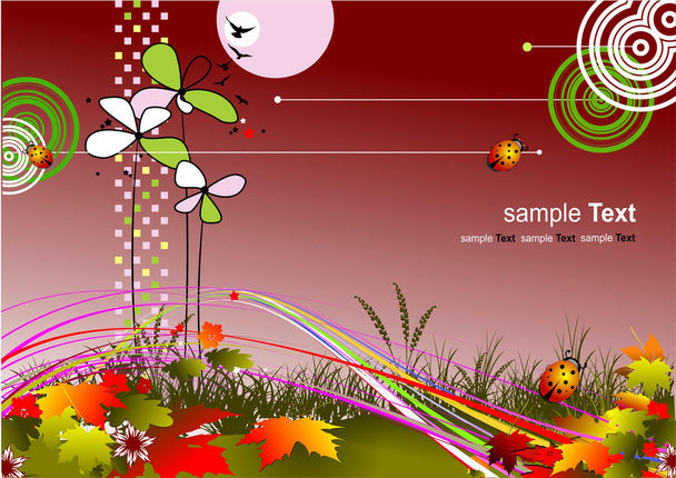Autumnal leaf background, vector illustr - Διάνυσμα, εικόνα