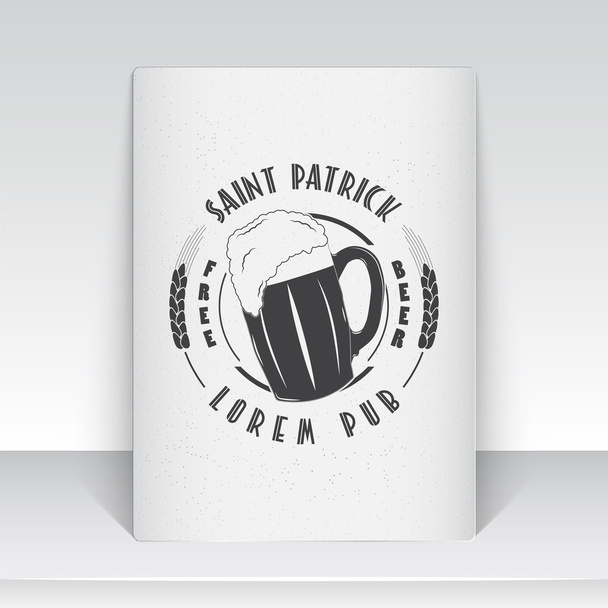 Saint Patricks Day set. Luck of the Irish. Detailed elements. Typographic labels, stickers, logos and badges. Sheet of white paper. - Vektor, obrázek