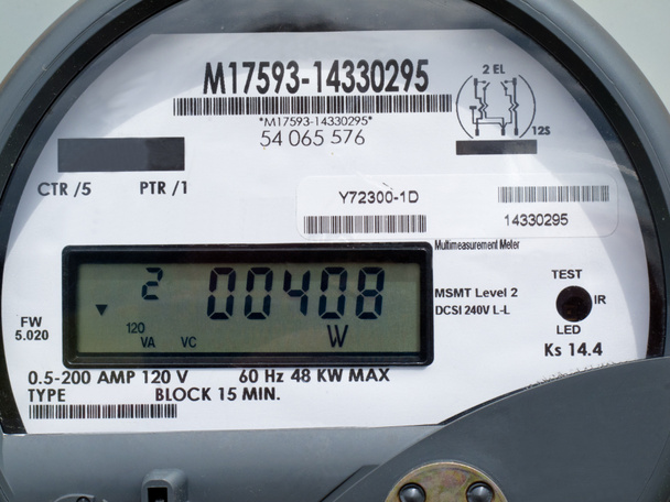 LCD-Anzeige des Smart Grid Stromversorgungszählers - Foto, Bild