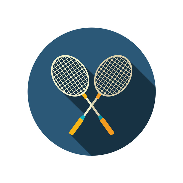 Badmintonové rakety ploché ikony. V létě. Dovolená - Vektor, obrázek