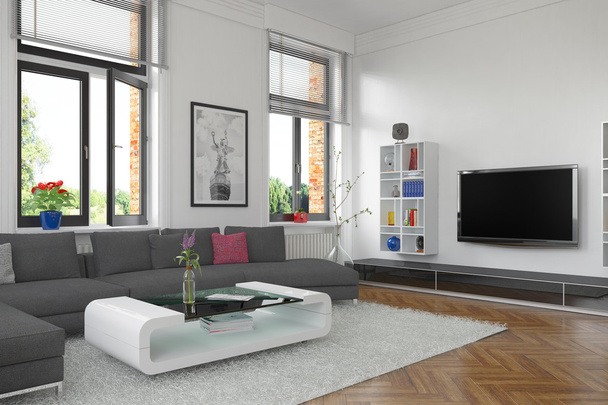 3d - living room - interior concept - Photo, Image