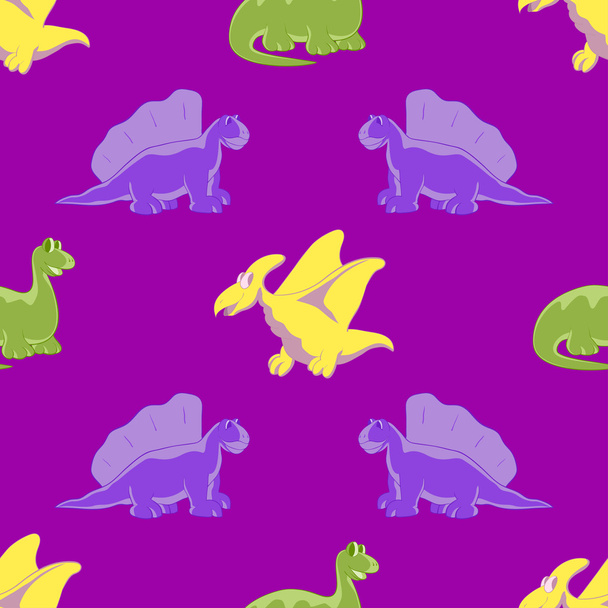 Seamless background. Funny dinosaurs - Vektori, kuva