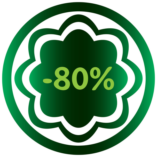Yeşil simge yüzde 80 eksi - Vektör, Görsel