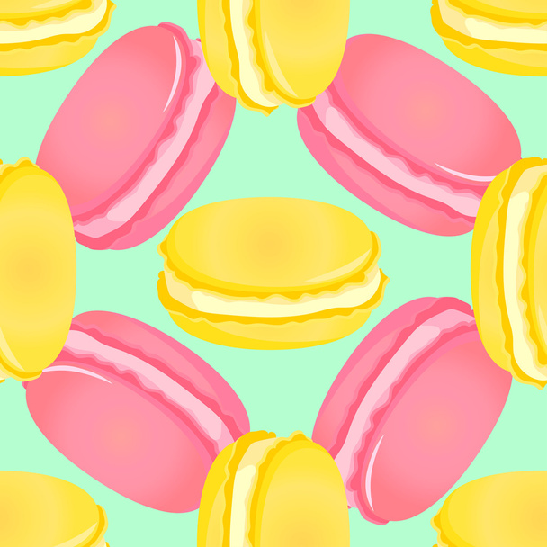 Cute seamless pattern with macaroons - Vector, Image