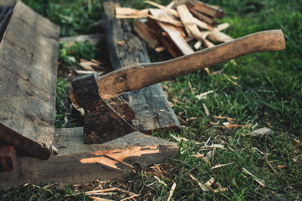 Axe and firewood. - Photo, Image