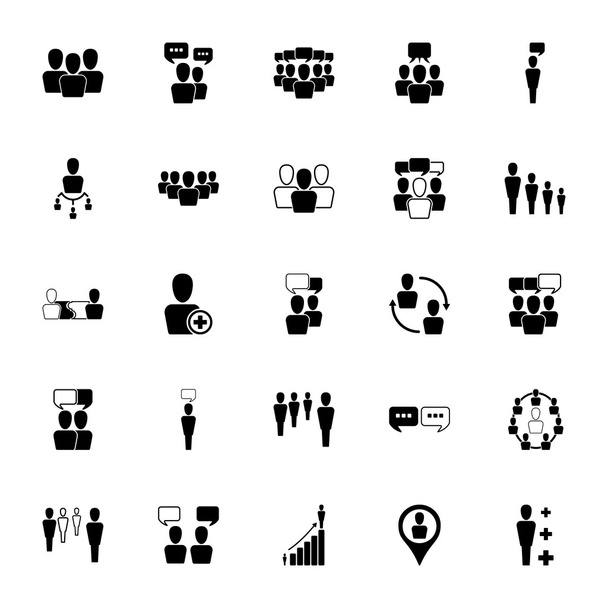 Conjunto de iconos de recursos humanos y gestión - Vector, Imagen