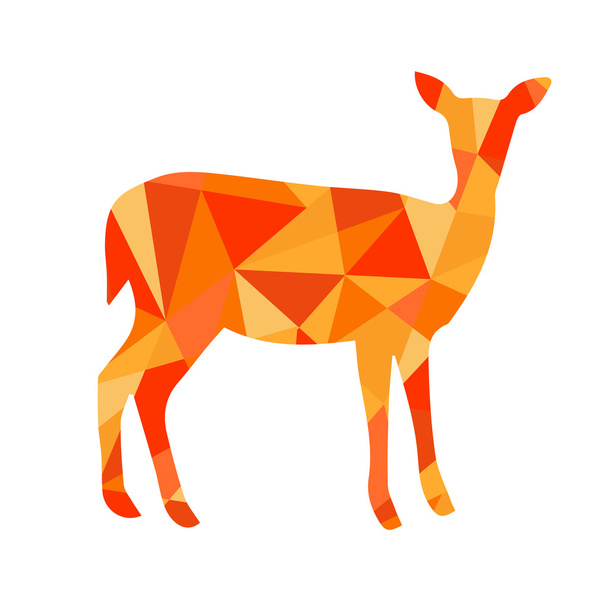 orange shapes abstract deer. Animal isolated - Foto, imagen