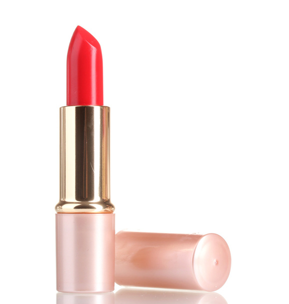 Beautiful red lipstick isolated on white - Φωτογραφία, εικόνα