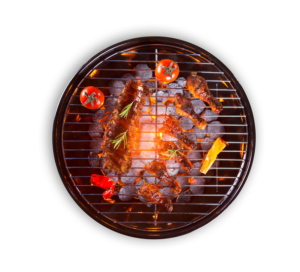 Various kind of meat served on grill - Zdjęcie, obraz
