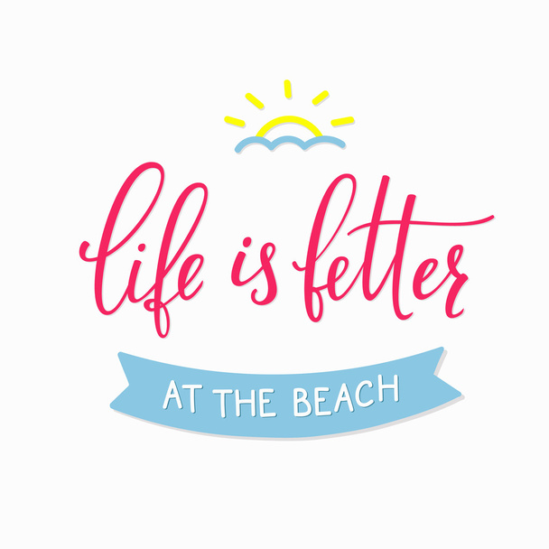 Summer beach lettering typography - Vector, imagen