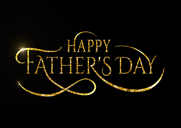 Happy Father's Day with mustache, hat. Classical design. Vector