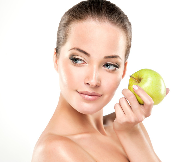 young woman with apple - Photo, Image
